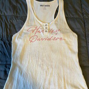 Cream white henley racerback tank size S